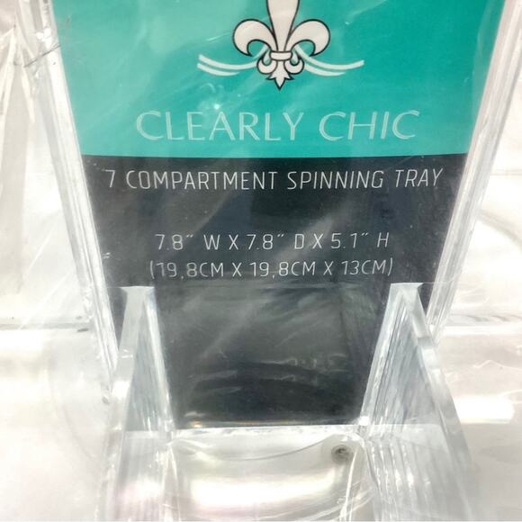 Circular Multi Compartment Plastic Rotating Organizer, Clear - Picture 5 of 7